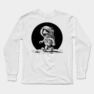 Mushroom Walking on Moon Long Sleeve T-Shirt